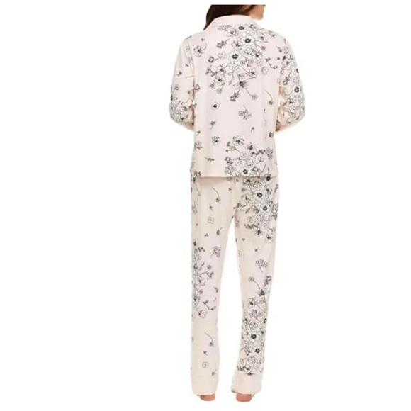 NWT Flora Nikrooz 2 piece super soft pajamas with textured satin trim, size med. - Picture 3 of 5